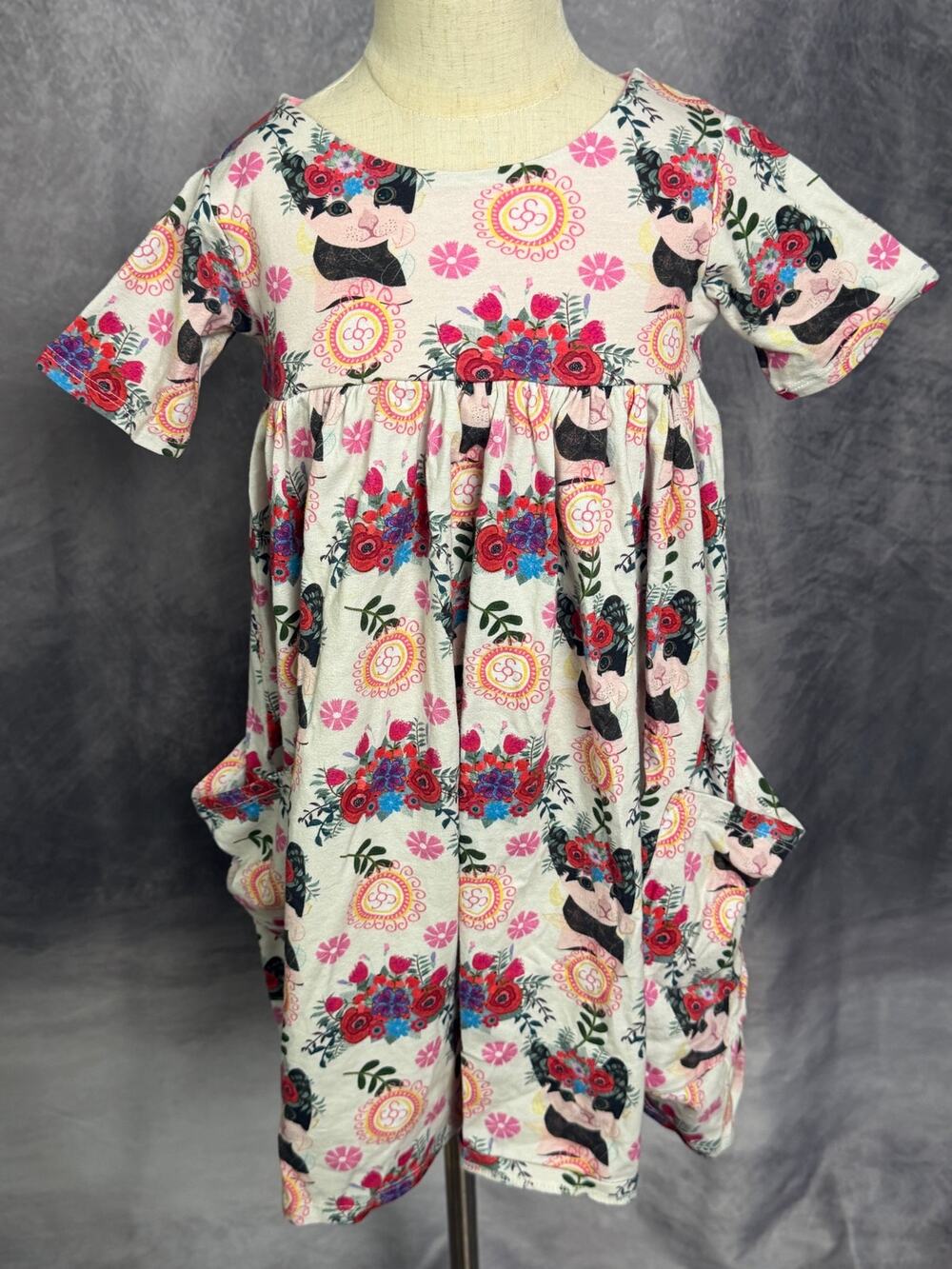 Placard Originals "Frieda Cat" Twirl Dress Size 5/6 EUC